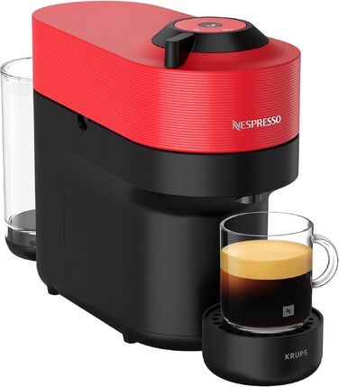 Кавомашина Nespresso Krups Vertuo Pop 560 мл, червоний (XN9205) - капсульна, автоматичне розпізнавання капсул, 4 розміри чашок, швидкий нагрів