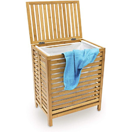 Бамбукова кошик для білизни Relaxdays 100 л з виймаємим мішком, 60x50,5x35,5 см, натуральний колір