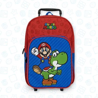 Дитячий рюкзак на колесах Super Mario з Йоші для хлопчиків 3-6 років, знімні колеса, 36x25x12 см, для садка та школи