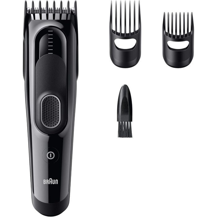 Машинка для стрижки Braun Series 5 HC5530: професійний тример для волосся та бороди, 17 налаштувань, акумулятор 50 хв, чорний