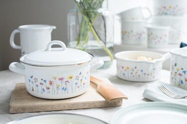 Емальований чайник-свисток Riess FLORA 2 л, 16,7 см, австрійський, білий