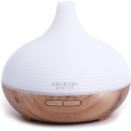 ASAKUKI 300 мл Аромадифузор для ефірних олій, ультразвуковий з LED-підсвіткою, зволожувач повітря для спальні, офісу, SPA, BPA Free, преміум-якість