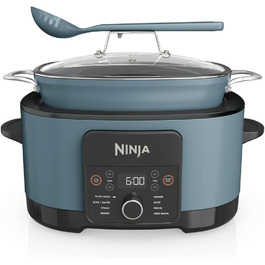 Ninja Foodi PossibleCooker (8 л), Цифрова мультиварка та повільноварка 8-в-1 з каструлею, вставкою для пароварки, ложкою та скляною кришкою, Мультиварка, приготування на парі, смаження, випікання, 8 порцій