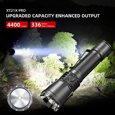 Ліхтар Klarus XT21X Pro 4400 Люмен, суперяскравий LED, 336 м, USB акумуляторний