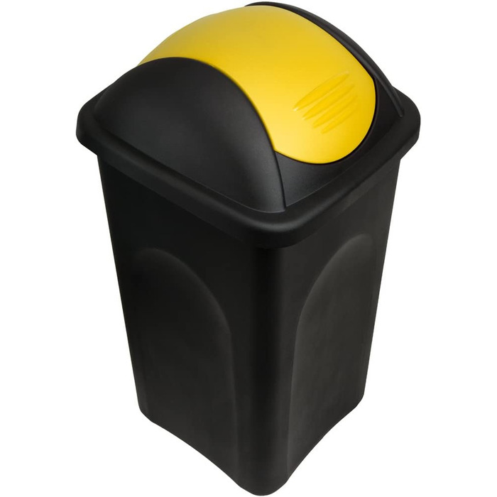 Смітник Stefanplast з маятниковою кришкою, 60 л, чорний/жовтий