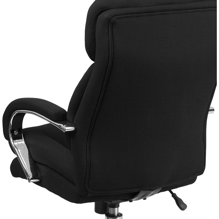 Офісне крісло Flash Furniture Hercules, ергономічне, з високою спинкою, м'яке сидіння, підлокітники, чорний текстиль