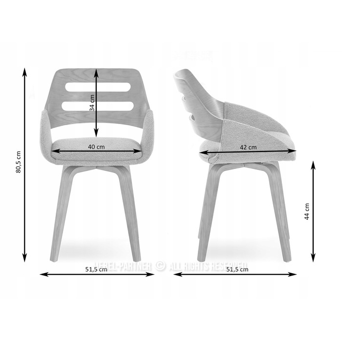 Стілець Mebel-Partner, тканина, бежевий, 1 шт.