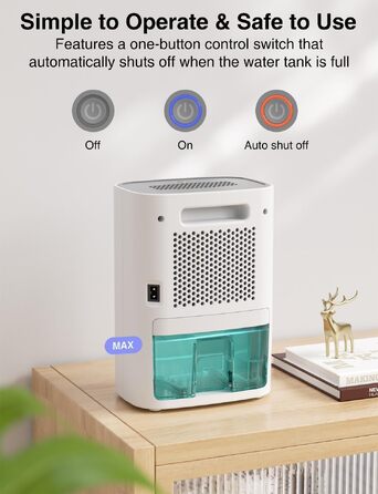 CLEVAST Зволожувач повітря електричний 850 мл для дому, тихий, з автовимкненням, портативний міні-зволожувач для спальні, ванної, шафи - білий