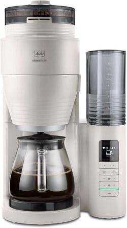 Кавоварка з млинком Melitta AromaFresh Pro X, фільтраційна, скляний глечик, знімний резервуар, на 10 чашок, сіра