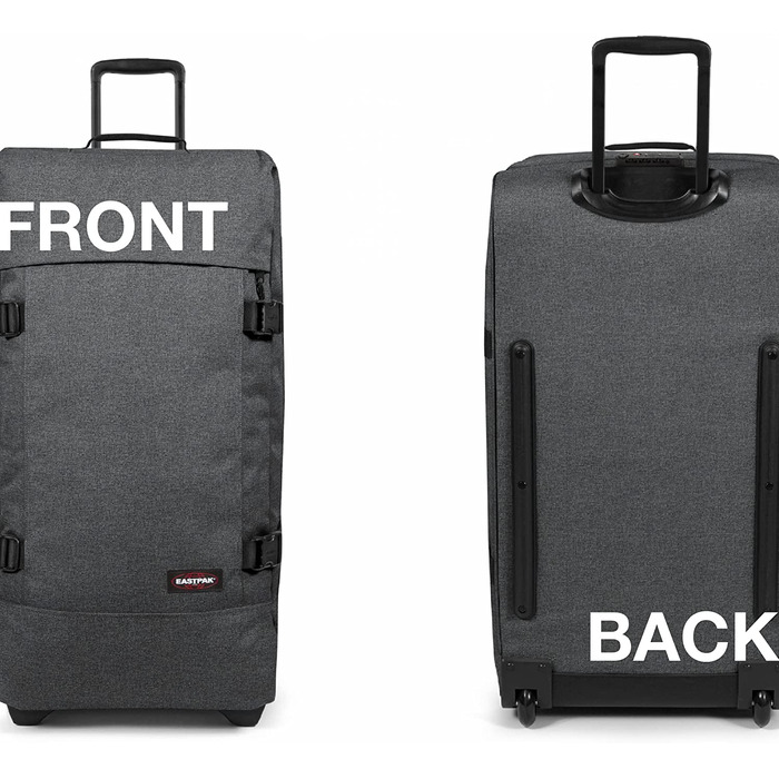 Валіза Eastpak TRANVERZ L, 121 л, 79x40x33 см, чорний денім, сіра