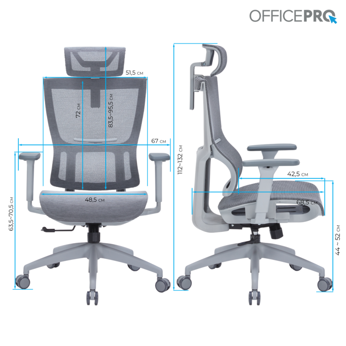 Крісло офісне OfficePro Elegant OC660-G-DG-DG