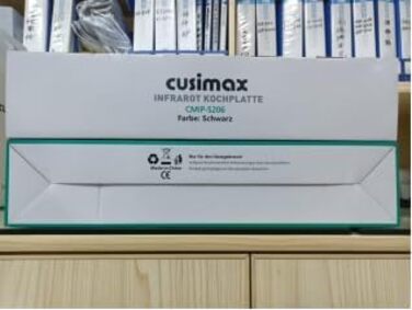 Двоконфорочна електрична плита CUSIMAX 2100Вт з інфрачервоним нагрівом, переносна настільна плита з 2 конфорками з нержавіючої сталі, регульована температура, склокерамічна, чорна, для кемпінгу