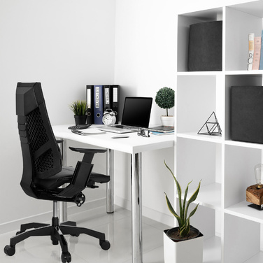 Офісне крісло GENIDIA BLACK з екошкіри, чорне hjh OFFICE