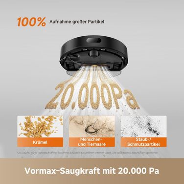 Робот-пилосос з вологим прибиранням Dreame L10s Pro Gen3 (D20 Air Plus), потужність всмоктування 13000 Па, система DuoScrub, підйом мопів 7 мм, акумулятор 5200 мАг, чорний