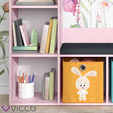 Дитячий стелаж Vicco Luigi рожевий 107,2x88,6 см з 2 коробками