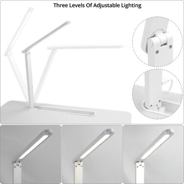 Стіл для ноутбука QWORK, регульований, складаний, з висувною шухлядою та LED-лампою, 60x40 см, для ліжка та столу