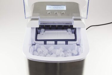 Льодогенератор Caso IceChef Pro з нержавіючої сталі, швидке приготування кубиків льоду до 500 г/год, з лопаткою для льоду, преміум-дизайн для дому та бару