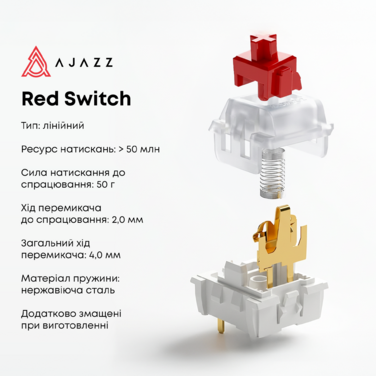 Дротова механічна клавіатура Ajazz AK820 Red Switch White (AK820-R-W)