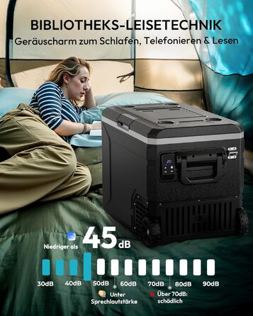 Автомобільний компресорний холодильник EUHOMY 79L з Wi-Fi, -20℃~20℃, 12/24V/240V: для кемпінгу, подорожей, риболовлі