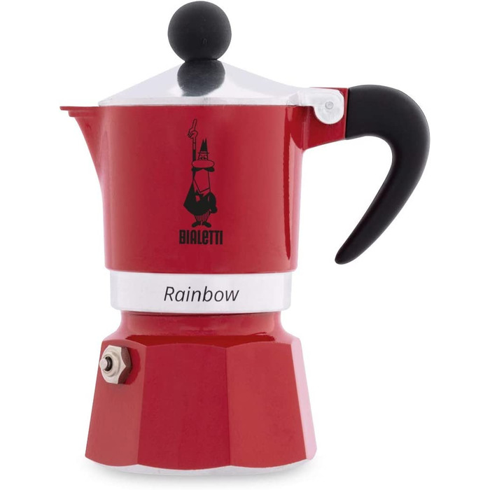 Кавоварка гейзерна Bialetti Rainbow, алюміній, червона, на 1 чашку