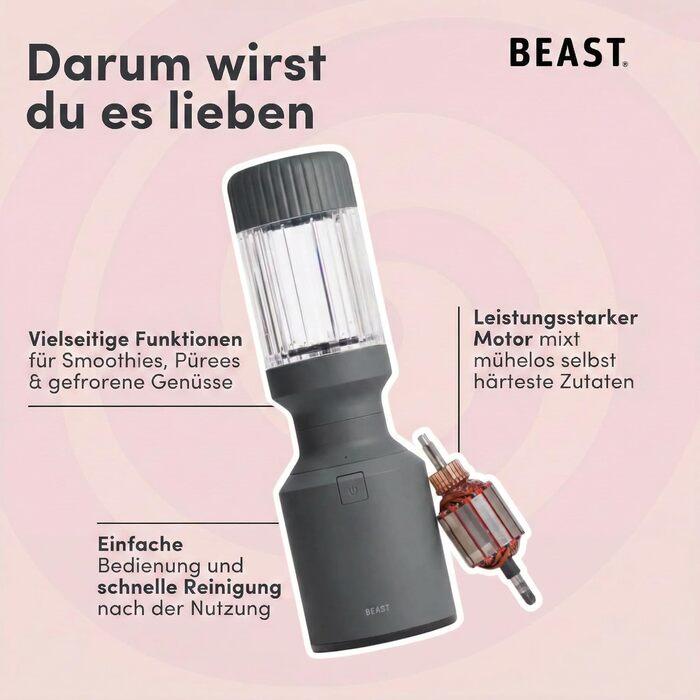Блендер стаціонарний BEAST 1200W для смузі, коктейлів та льоду, 3 стакани Tritan 1200 мл, сірий графіт