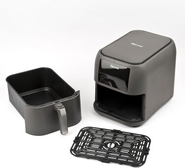 Аерофритюрниця Girmi FG92 Ecofrit Deep XXL 8л, 1700 Вт, цифрова панель керування, 7 програм, антипригарне покриття, матово-сіра