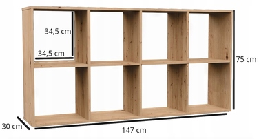 Стелаж TopEshop 147 x 75 x 30 см, дуб артизан