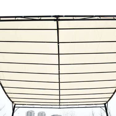 Намет з навісом для садової альтанки Outsunny Pergola металевий, кремовий, 297x297см