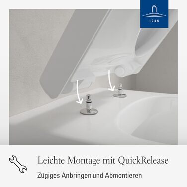 Сидіння для унітаза Villeroy & Boch Architectura D-подібне, біле глянцеве, з мікроліфтом (SoftClose), знімне, термостійкий дуропласт, оригінальна запчастина 98M9C101