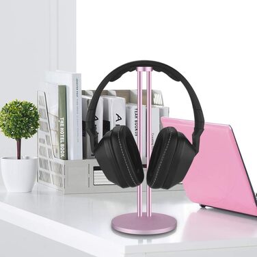 Підставка для навушників Geekria, сумісна з Sony WH-1000XM3/WH-1000XM4, ATH, AKG, Bose QC35/QC25/QC15, тримач для гарнітури, колір рожеве золото