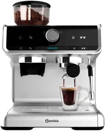 Еспресо-машина Cecotec Cumbia Power 20 Barista Aromax: 2900 Вт, 2 системи нагріву, 20 бар, манометр, подвійний фільтр
