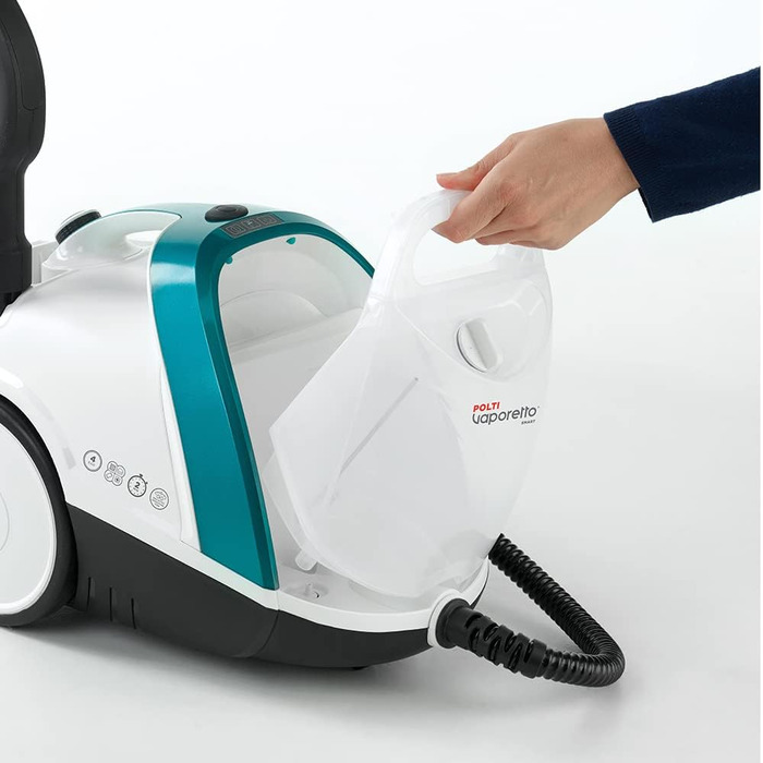 Парогенератор POLTI Vaporetto Smart 100 T 4 бар, 2 л, антивірусний, білий/бірюзовий, 110 г/хв, 9 насадок