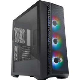 Корпус для ПК Cooler Master MasterBox 520 Mesh, Mid-Tower ATX, 3 встановлених вентилятори, сітчаста передня панель, скляна бічна стінка, ARGB-контролер, чорний