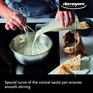 Demeyere Essential 5 конічна сталева каструля для індукції та духовки, 20 см, 5-шаровий нержавіючий метал, без кришки, гарантія 30 років