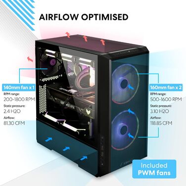 Ігровий корпус Lian Li LANCOOL 216 білий, E-ATX, з підсвіткою RGB, 2x160 мм вентилятори, Midi Tower
