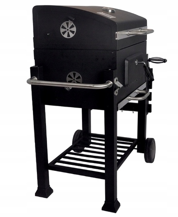 Великий вугільний гриль для саду з кришкою, решітка 57 x 43 см, BBQ для вугілля та брикетів