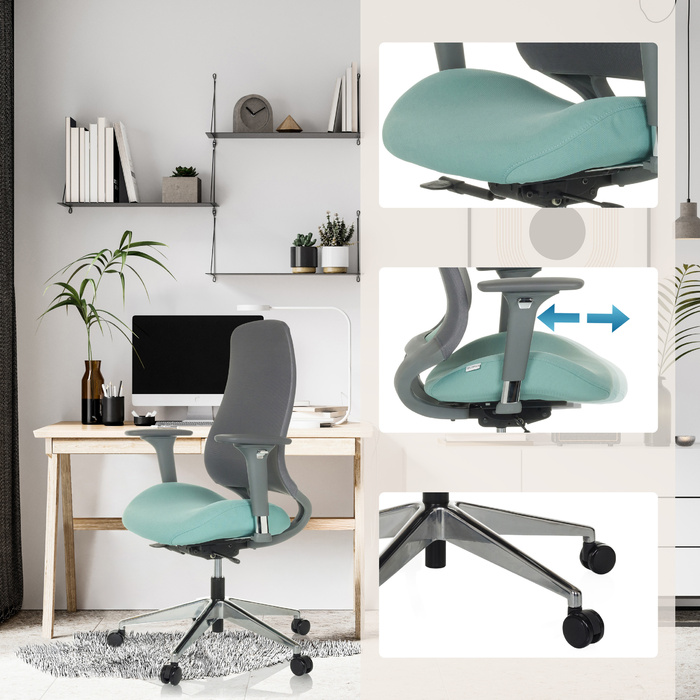 Офісне крісло / поворотне крісло HENFIELD G тканина світло-блакитний hjh OFFICE