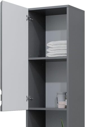 Шафа для ванної Vicco Freddy, антрацит глянець, 36x190,5 см, пенал