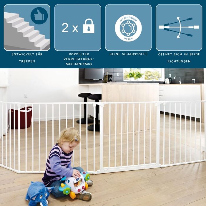 Захисний бар'єр BabyDan Flex L (90-278 см) - дитячі сходи, перегородка для кімнати, сітка для тварин (чорний)