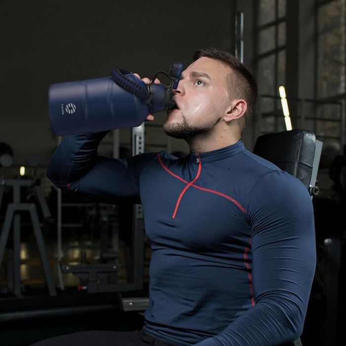 Fjbottle термобутилка з нержавіючої сталі 1.9 л з магнітною кришкою, вакуумна, BPA Free, для води, спорт, кемпінг, тренажерний зал, велика місткість, герметична