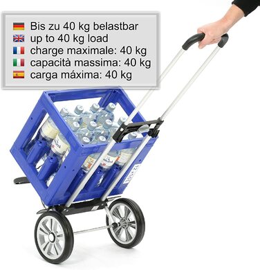 Візок для покупок ANDERSEN Alu Star Shopper Tamo, антрацит, 51 л, з рефлектором, термоізоляцією, алюмінієвий, регульована висота, знімні колеса