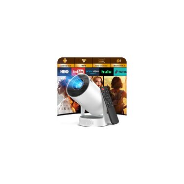 Міні-проектор 4K 1080p Full HD з Android 12.0, Wi-Fi 6, Bluetooth 5.4, автоматичною корекцією трапеції та вбудованим динаміком 5 Вт - для домашнього кінотеатру та вулиці