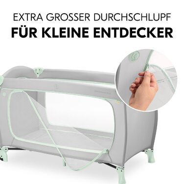 Дитяче дорожнє ліжечко Hauck Sleep N Play Go Plus, складане, з сумкою для транспортування, ігровий отвір, для дітей від народження до 15 кг, без матраца, колір Dusty Mint