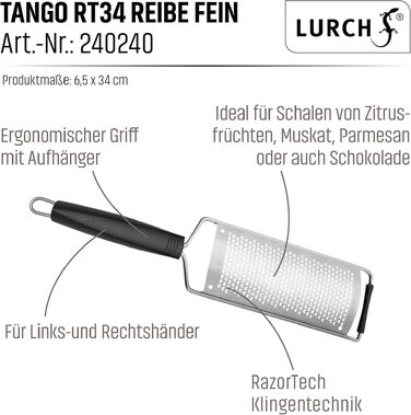 Терка дрібна Lurch RazorTech 240250 з нержавіючої сталі та пластику, 23x10.5x8.5 см