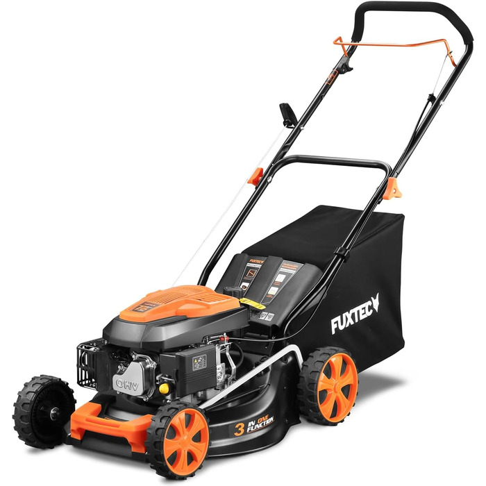 Бензокоса FUXTEC 3в1 FX-RM4646ECO: 3,5PS, 46 см, 50л кошик, мульчування, 25 кг