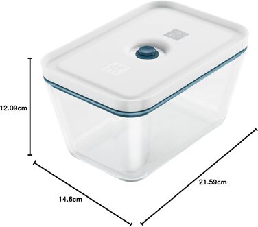 Вакуумний контейнер ZWILLING Fresh & Save, скло, розмір L, з вакуумною кришкою, колір Blue La Mer