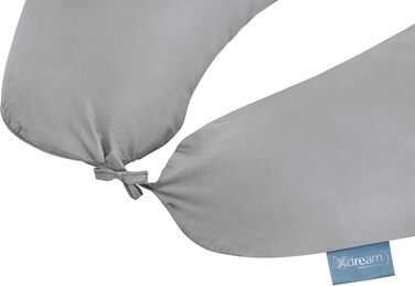 Подушка для вагітних та годування XXL 40x190 см XDREAM з мікрофібри, Öko-TEX, з бандажем для зав'язування, 60°C