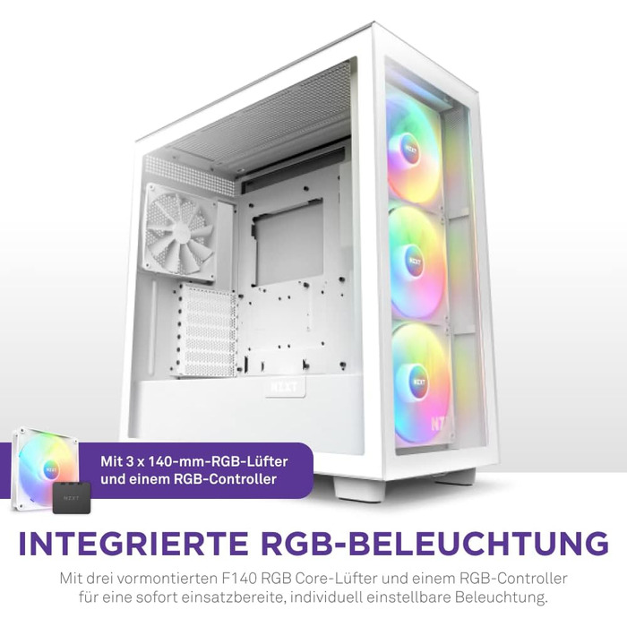 Ігровий корпус NZXT H7 Elite 2023 ATX, білий, скло, USB-C, RGB вентилятори, готовий до водяного охолодження