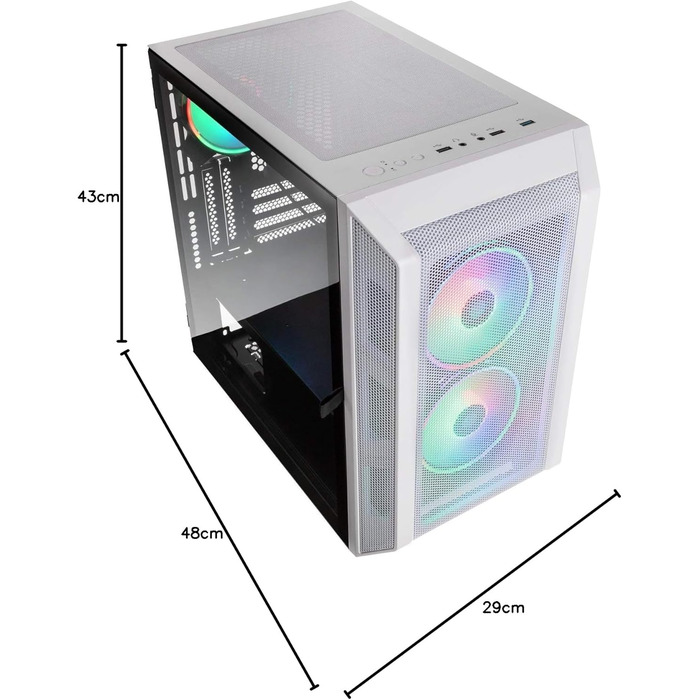Корпус для ПК KOLINK Citadel Mesh Micro-ATX RGB, білий, з прозорою боковою панеллю, скляний, компактний, підсвітка, для комп'ютера