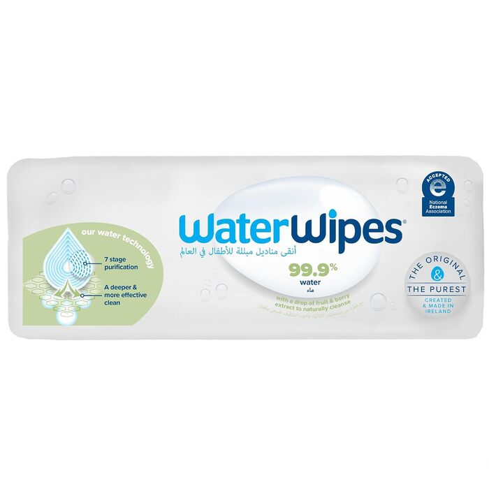 Дитячі вологі серветки WaterWipes Sensitive+ для немовлят та дітей, 99,9% води, 240 шт (12 пачок по 20 шт)